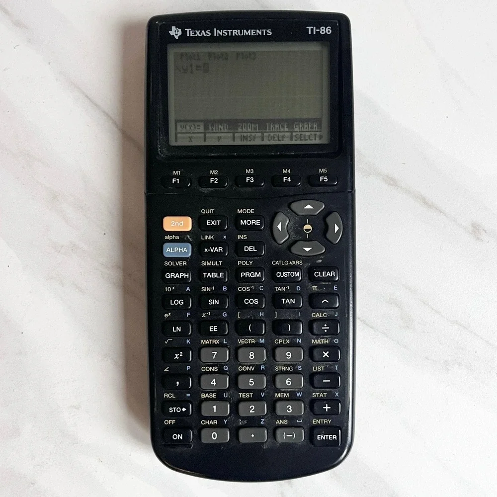 Texas Instruments TI-86 Graphing Calculator Tested Working w Cover *Note